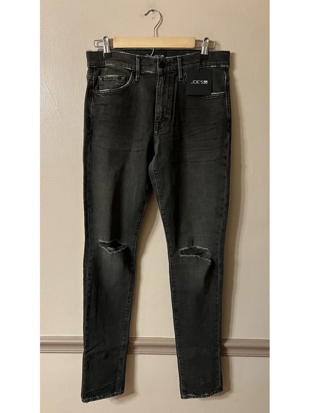 JOE'S JEANS Men's Kinetic The Dean Slim Tapered Distressed Size 29x34  Black
